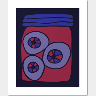 JAR OF PICKLED EYEBALLS Eye Specimen Purple Red Blue from my Cabinet of Curiosities - UnBlink Studio by Jackie Tahara Posters and Art